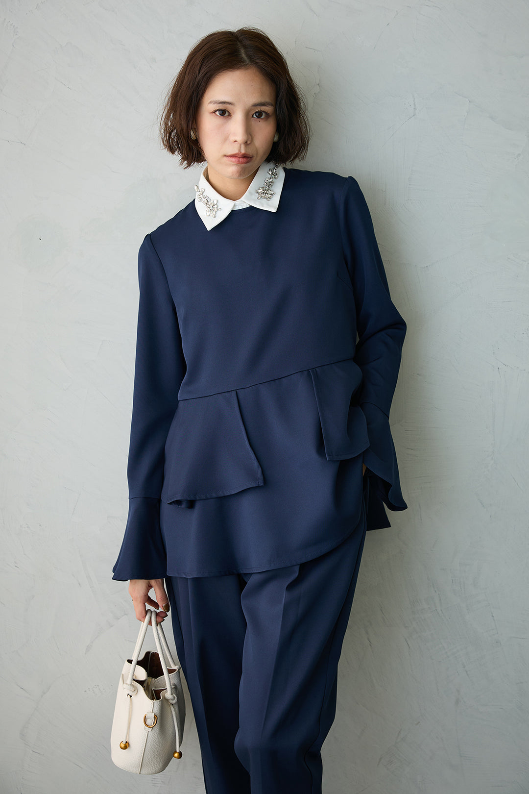 [予約]ティアードペプラムフレアスリーブブラウス