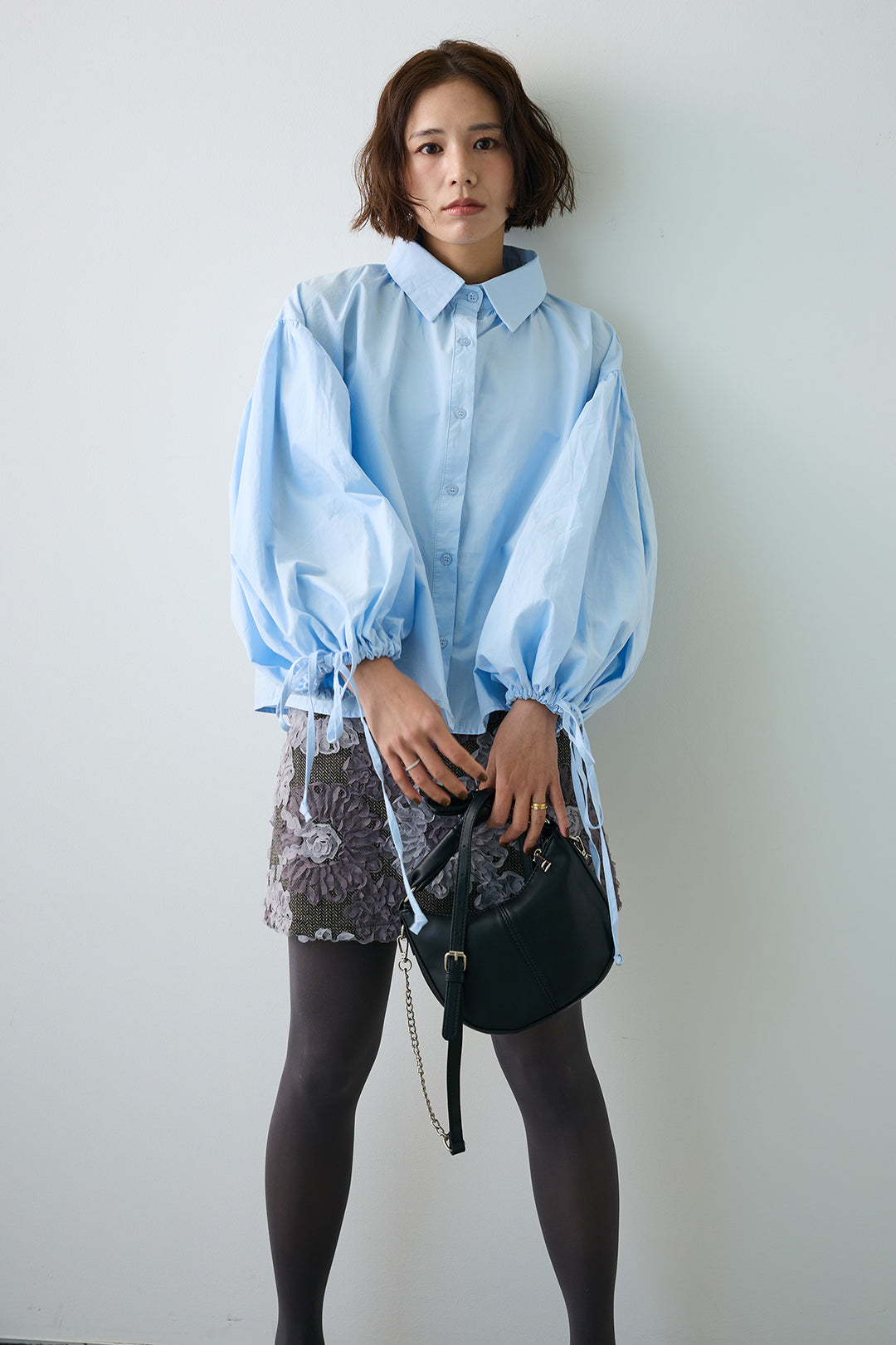 [予約]ワイドスリーブドロストクロップドシャツ