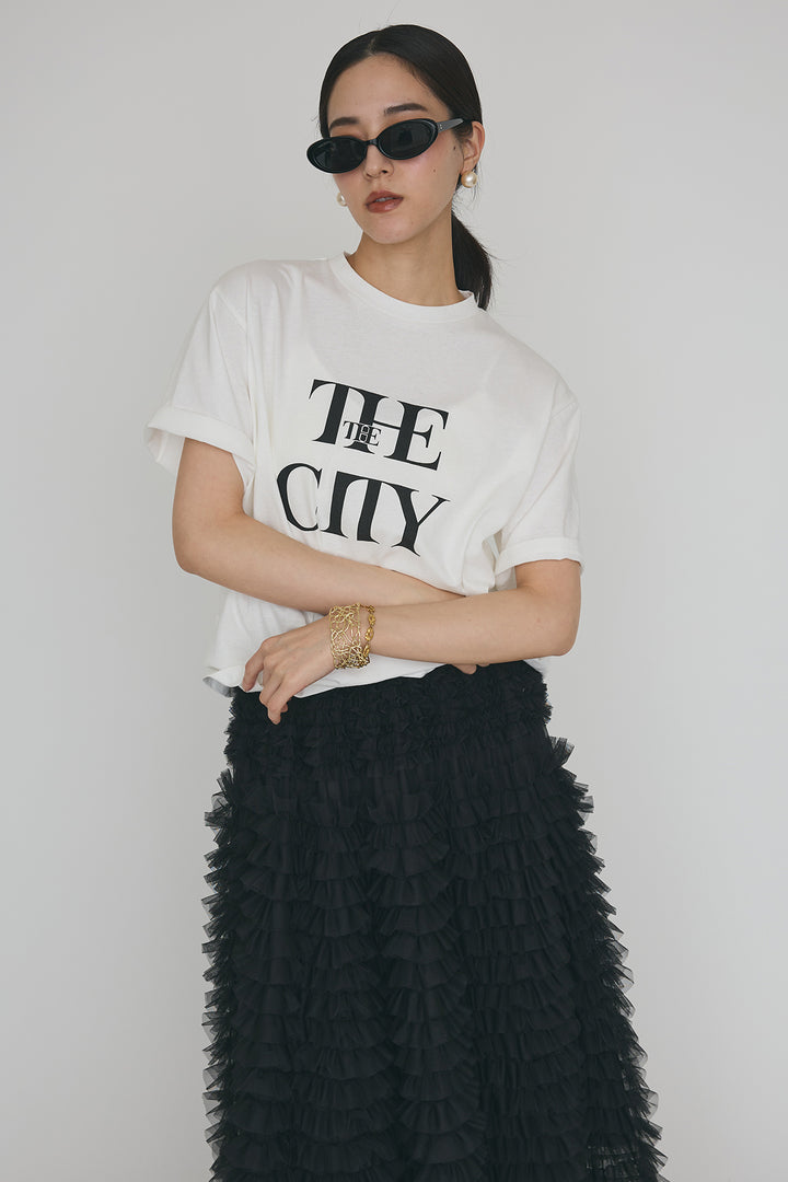 [予約/SET]フリルショルダーテーラーマニッシュベスト+ホイップチュールティアードスカート(2set)