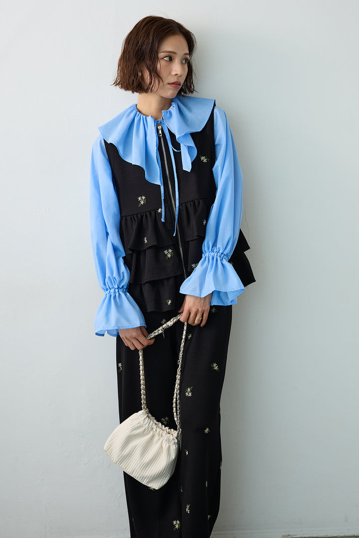 [予約]エアリーフリルフレアカフスブラウス