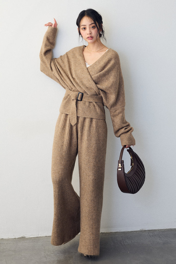 [予約]カシュクール美ラインニットセットアップ