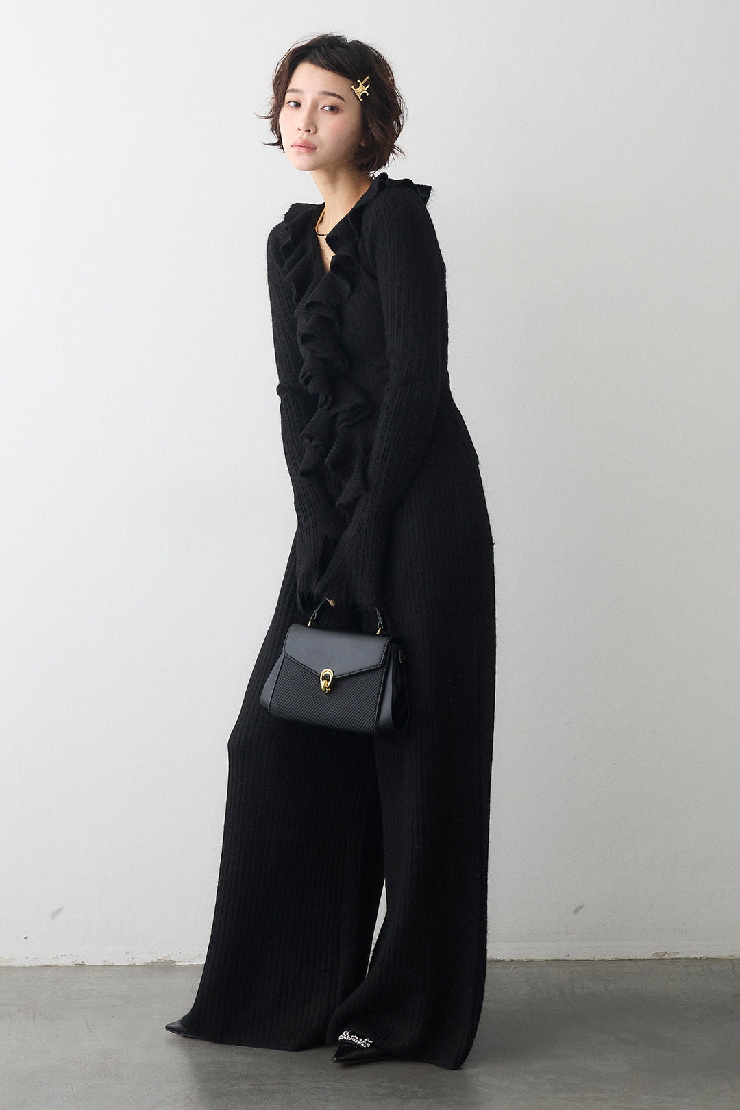 [予約]フロントフリル美ラインニットセットアップ