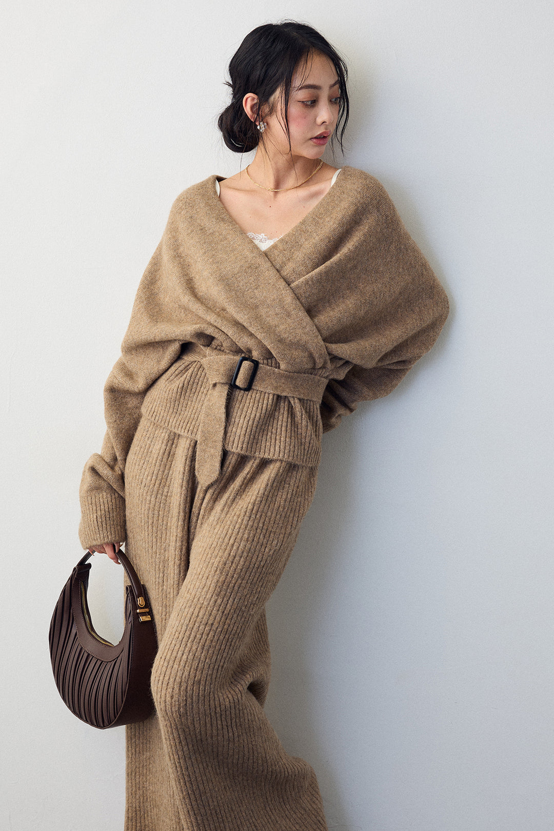 [予約]カシュクール美ラインニットセットアップ