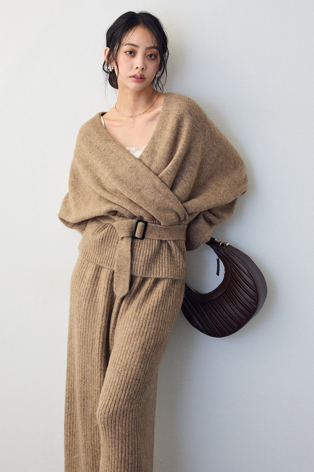 [予約]カシュクール美ラインニットセットアップ