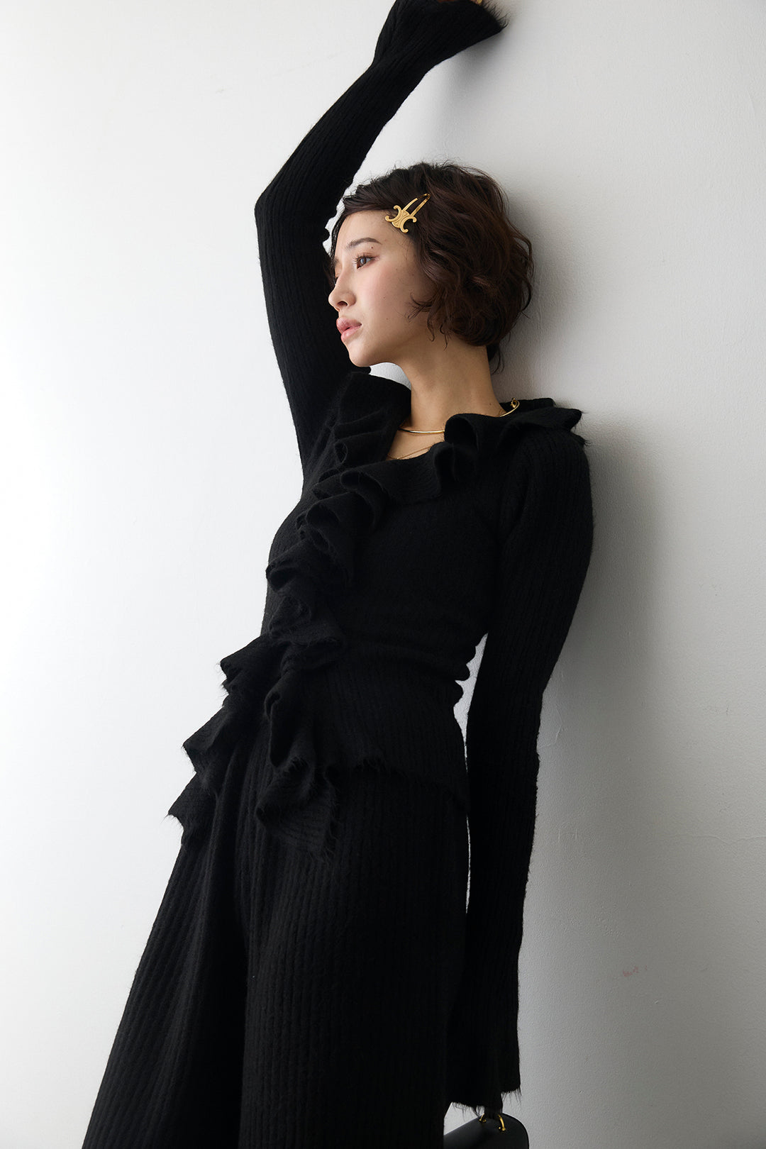 [予約]フロントフリル美ラインニットセットアップ