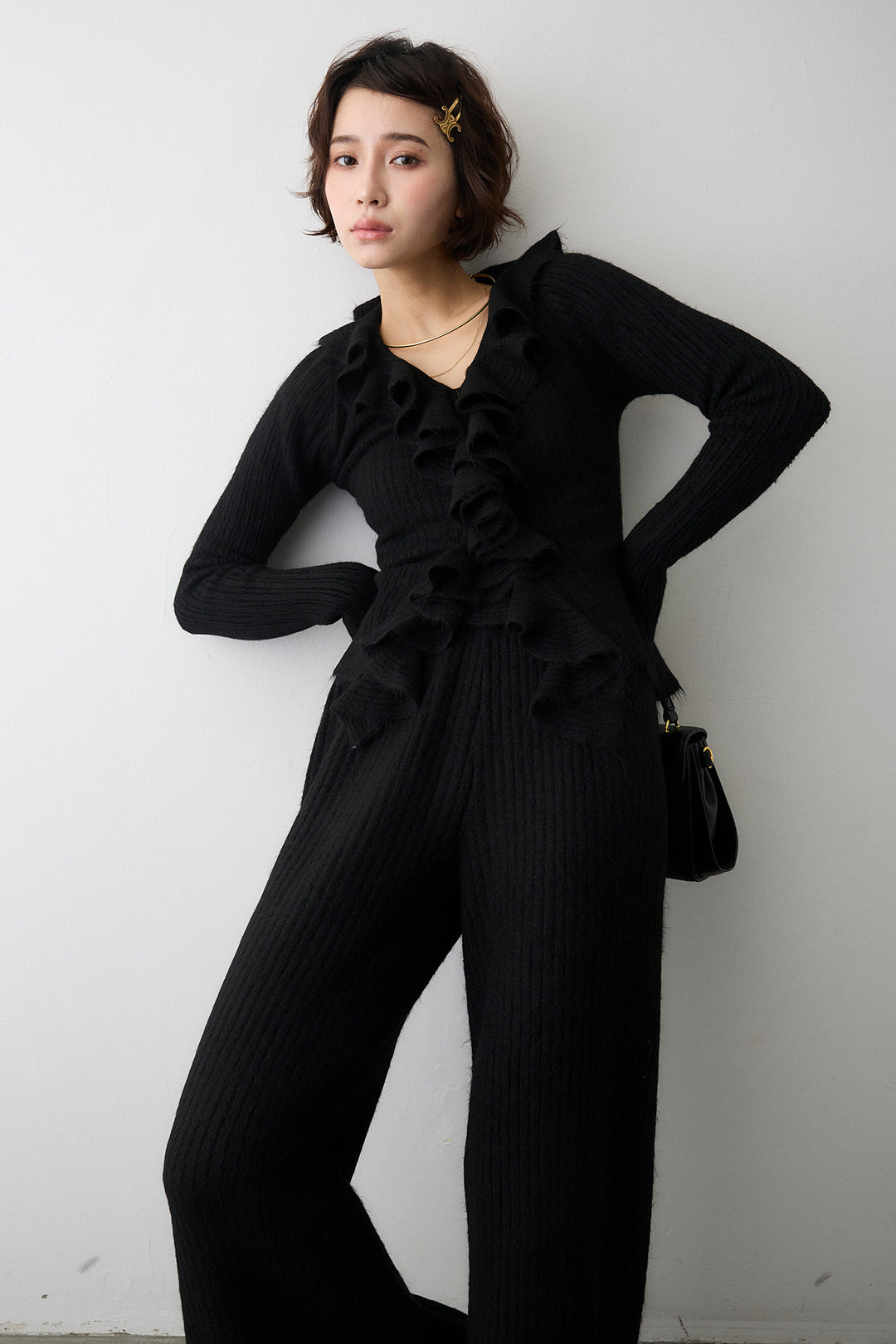 [予約]フロントフリル美ラインニットセットアップ