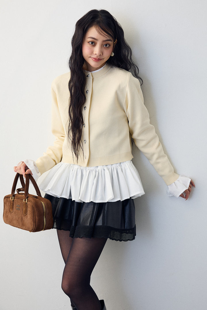 [予約]メタルボタンベーシックカーデ