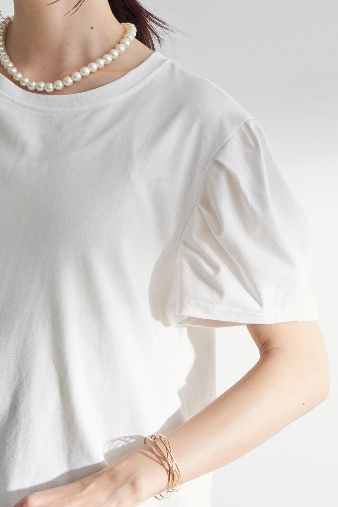 [予約]チュールヘムドッキングボーダーTシャツ