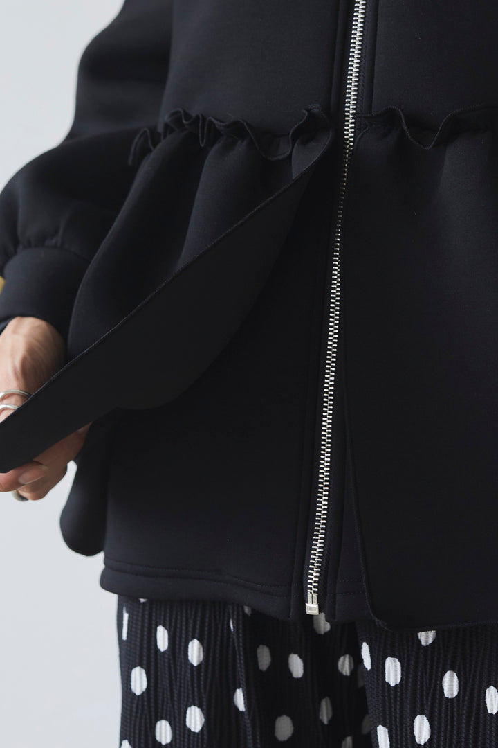 [予約]袖口パールボンディングフリルデザインショートジャケット