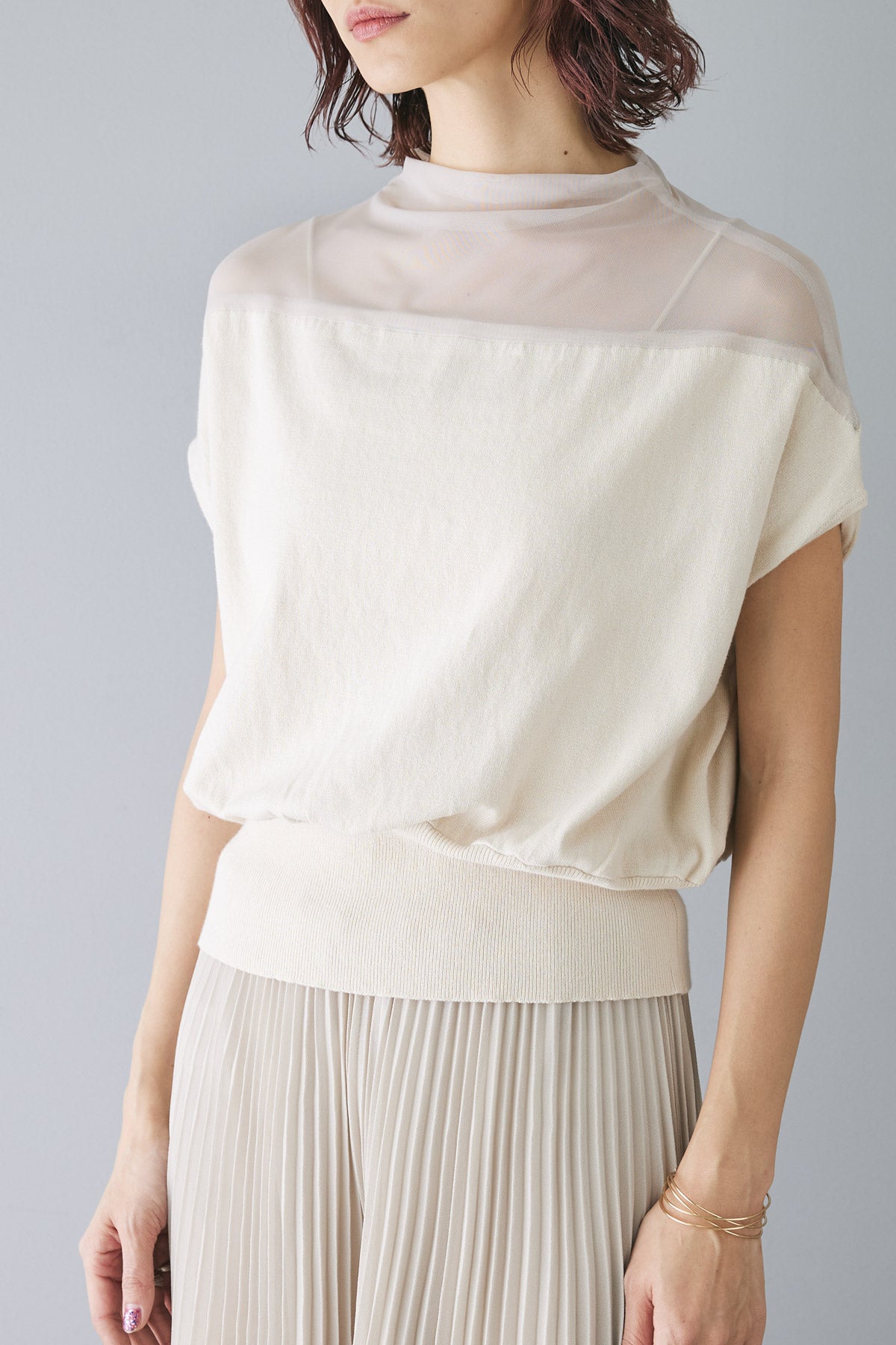 VERMEIL par iena フレンチスリーブプルオーバー　新品タグ付き オーガニックコットン フレンチスリーブプルオーバー（Tシャツ