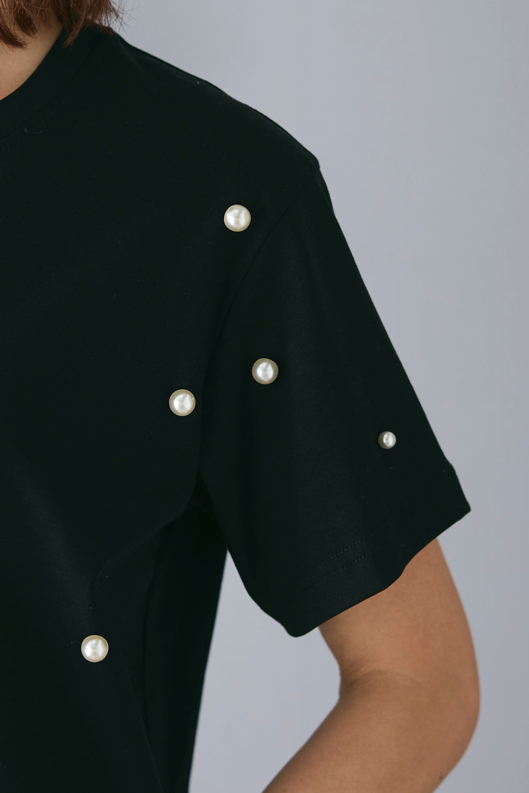 [予約/SET]〈SELECT〉PICCIN PERLA フロントパールコットンTシャツ+ふくれジャガードパンツ(2set)