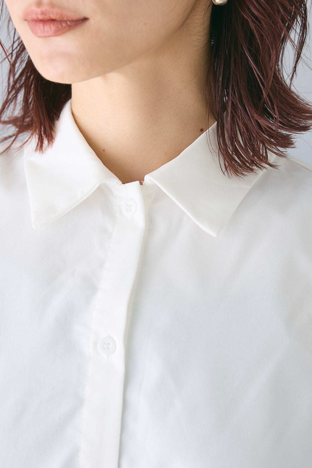 [予約/SET]バックリボンデザインシャツ+麻調シアーニット切替パンツ(2set)