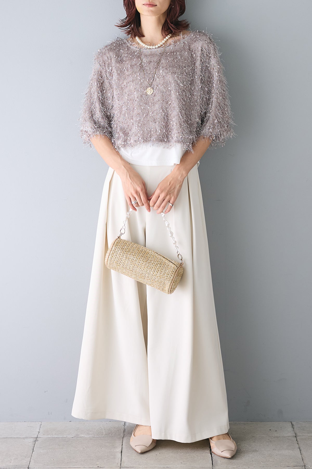 予約]テープヤーンシャギーレイヤードトップス – Frene