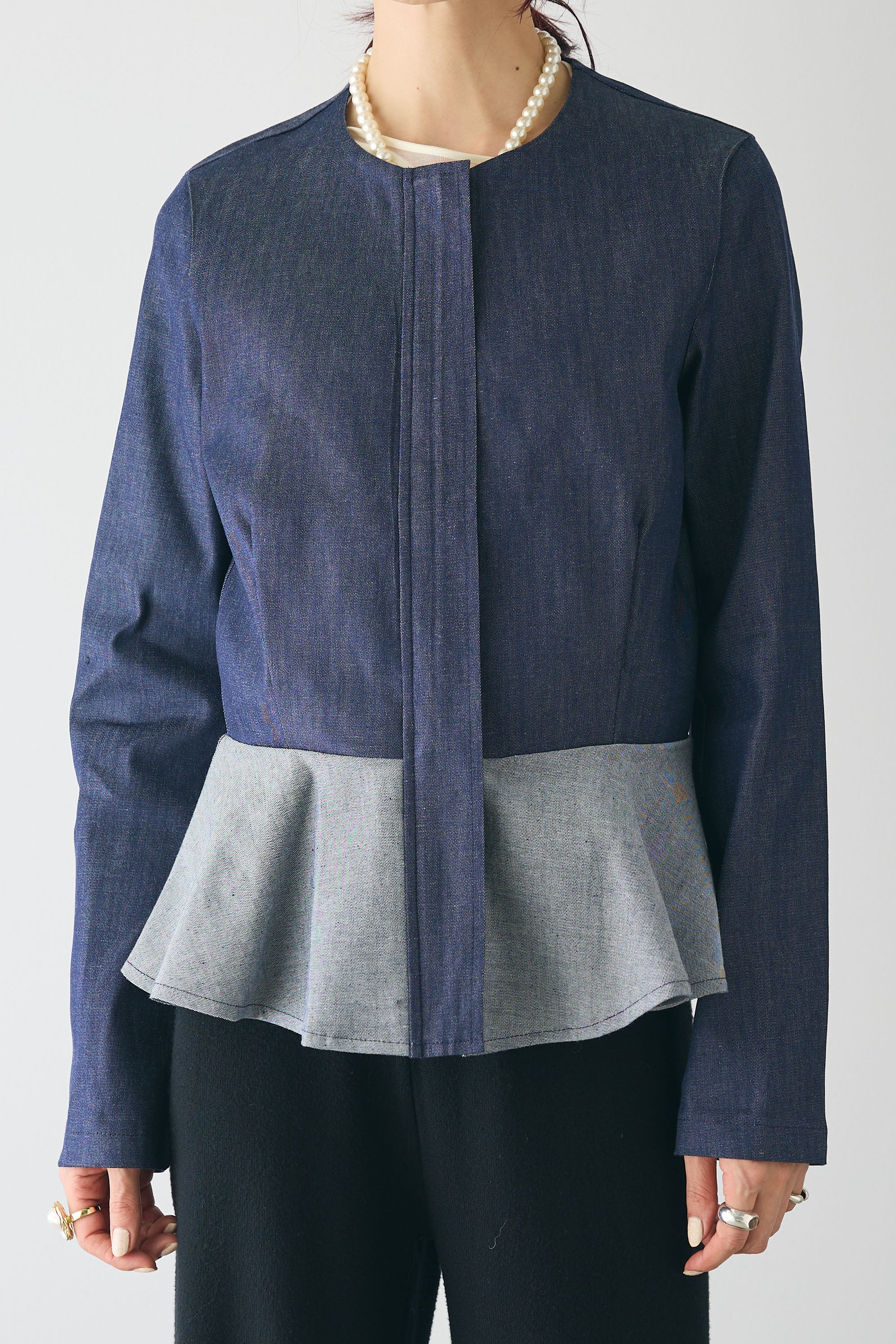 極美品　イエナ　＆NAVY etique ペプラムジャケット　38 送料無料】ストレッチデニムペプラム ジャケット | ANAYI/アナイ