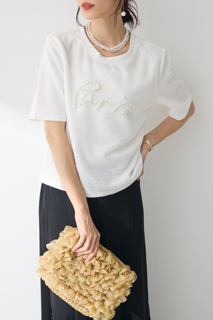 [予約]パールロゴツイードTシャツ
