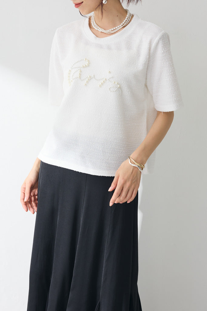 [予約]パールロゴツイードTシャツ