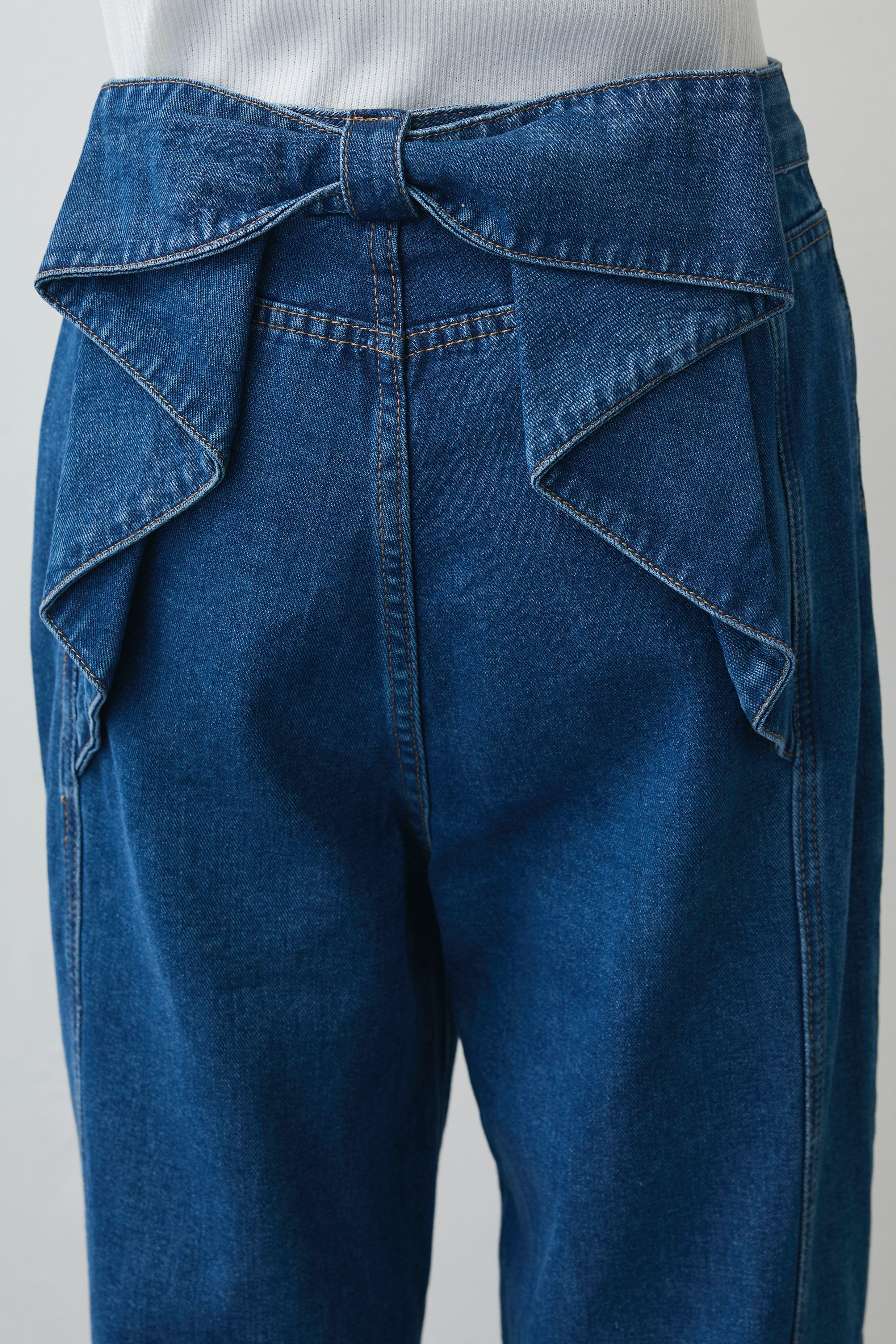 Frene バックリボンデザインデニムパンツ 予約]バックリボンデザインデニムパンツ – Frene