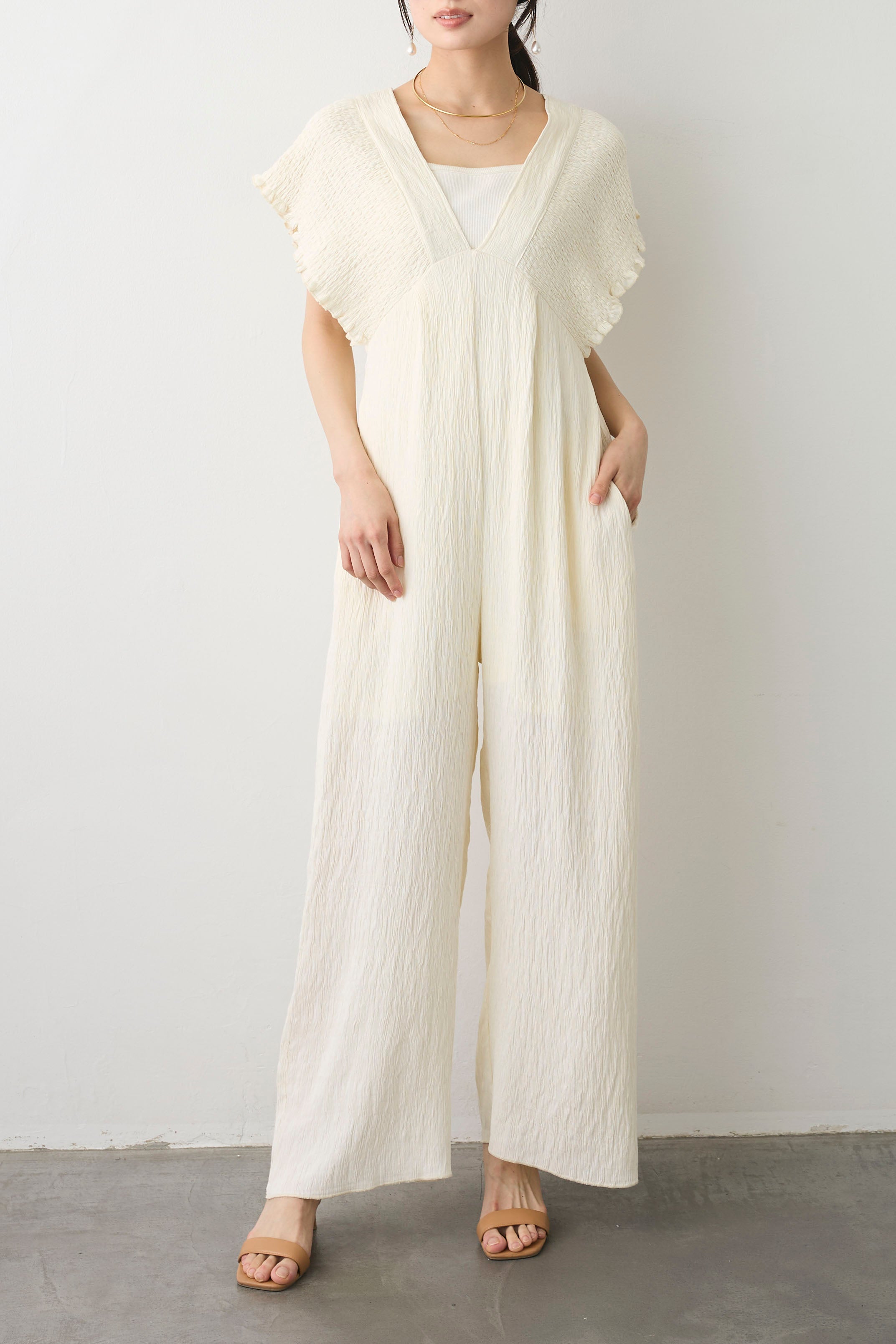 Frene グレー キャミワンピース ブラウスセット PROPORTION BODY DRESSING（プロポーションボディドレッシング