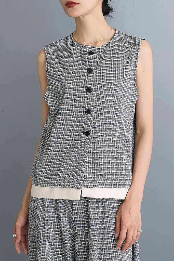予約]ミックスツイードレイヤードベスト – Frene