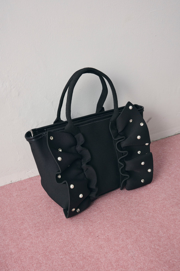 [予約]ビジューパールフリルミニBAG