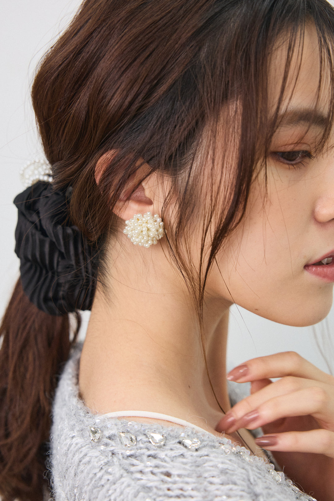 [予約]フラワーモチーフフリンジピアス