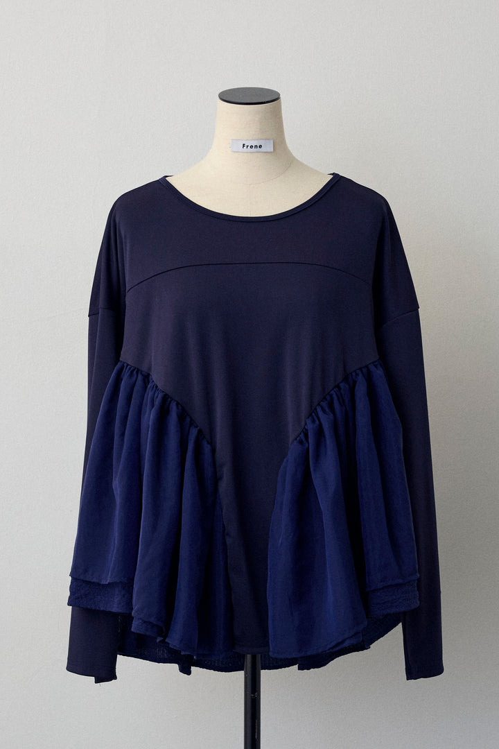 [予約]フリルテール異素材切替チュニック