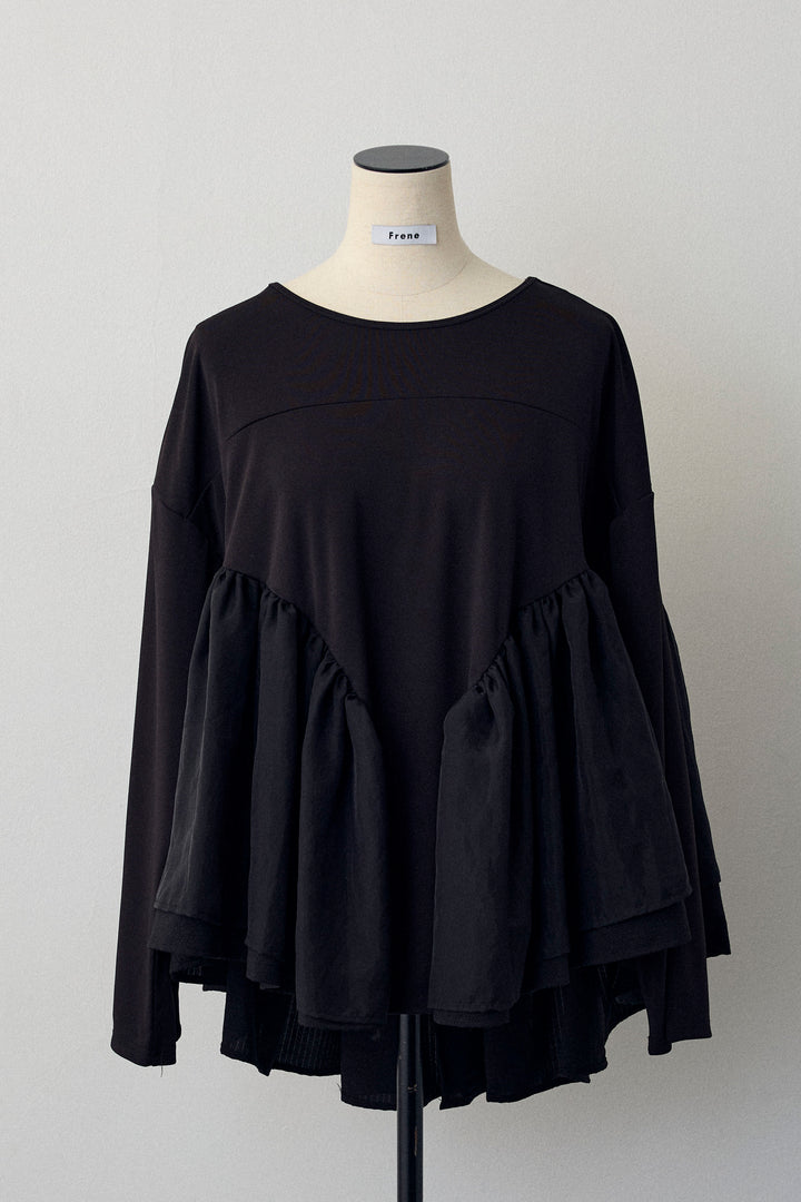 [予約]フリルテール異素材切替チュニック