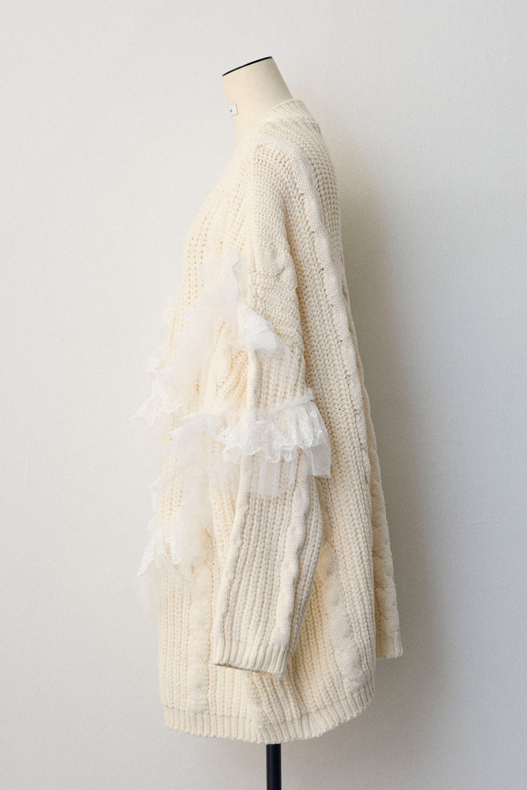 [予約]ラッフルレースドッキングニットBIGカーデ