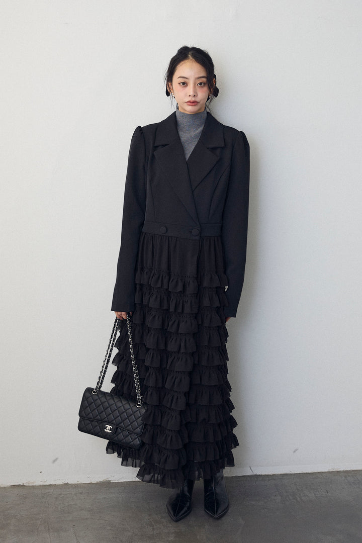 [予約]ティアードチュールドッキングジャケットワンピース