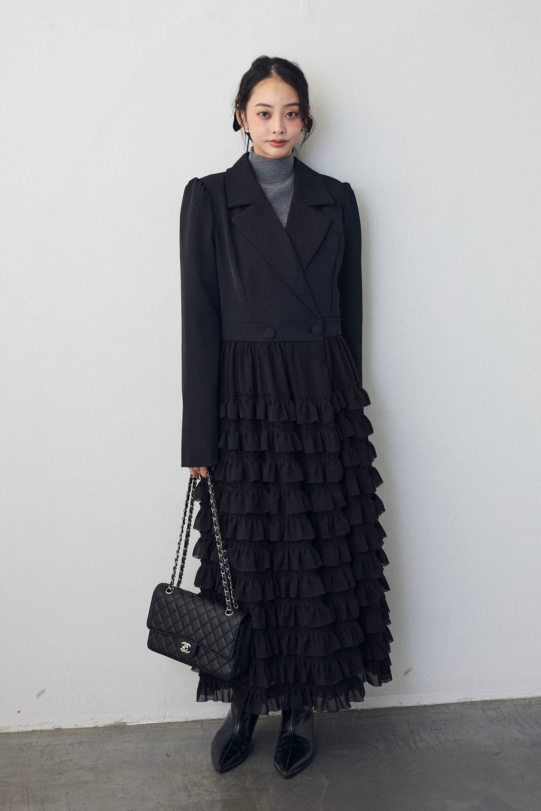 [予約]ティアードチュールドッキングジャケットワンピース