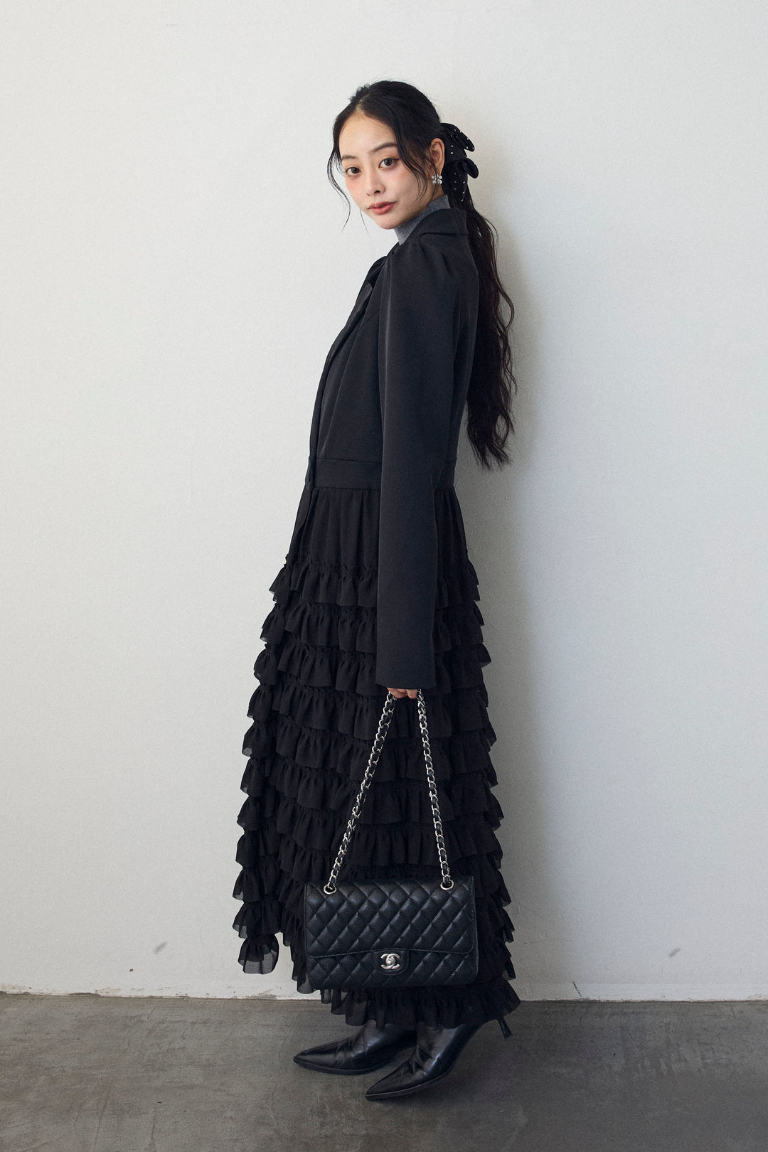 [予約]ティアードチュールドッキングジャケットワンピース