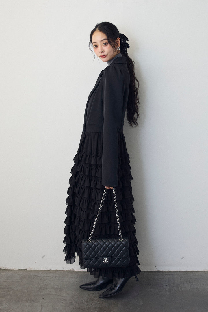 [予約]ティアードチュールドッキングジャケットワンピース