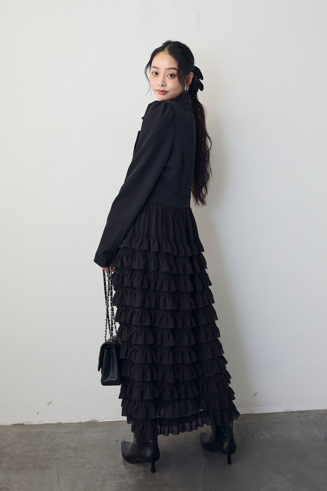 [予約]ティアードチュールドッキングジャケットワンピース