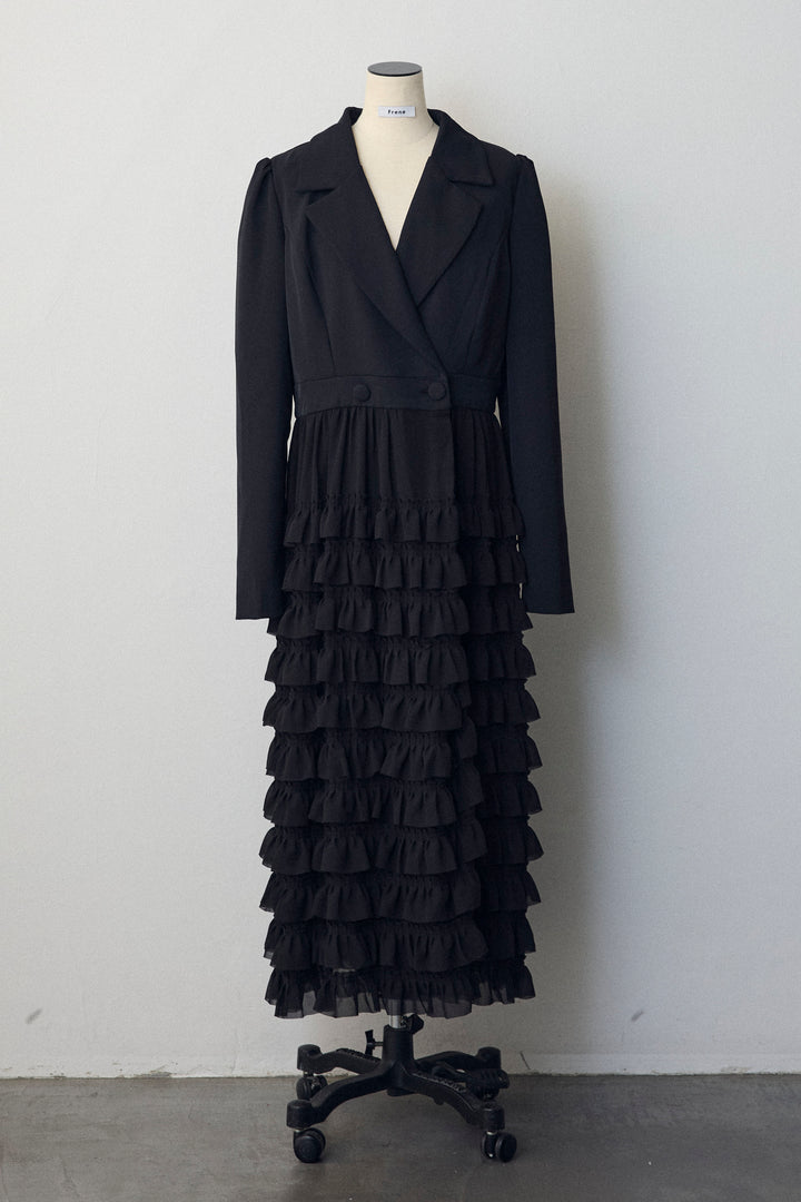 [予約]ティアードチュールドッキングジャケットワンピース