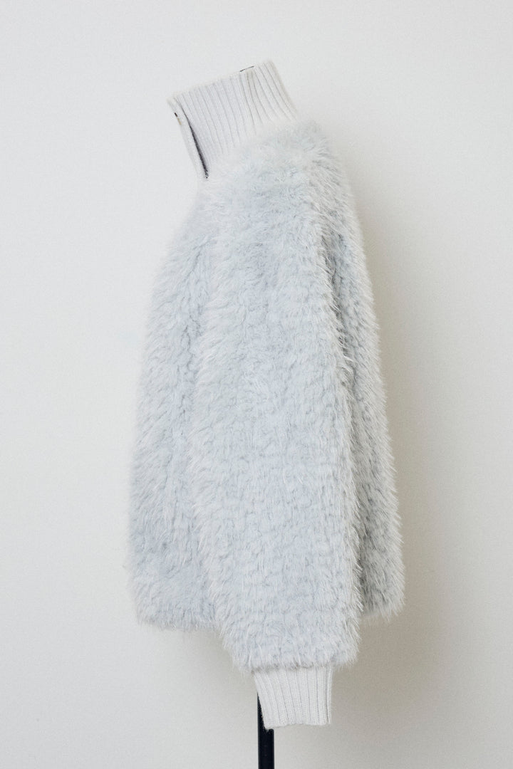 [予約]シャギーファー×リブニットミックスジャケット