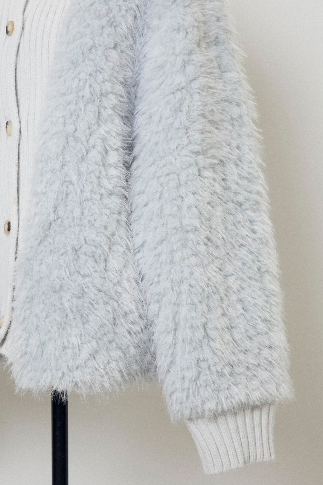 [予約]シャギーファー×リブニットミックスジャケット