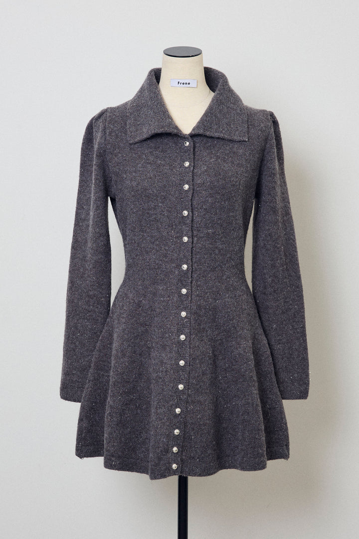 [予約]セミフレアラインニットミニワンピ