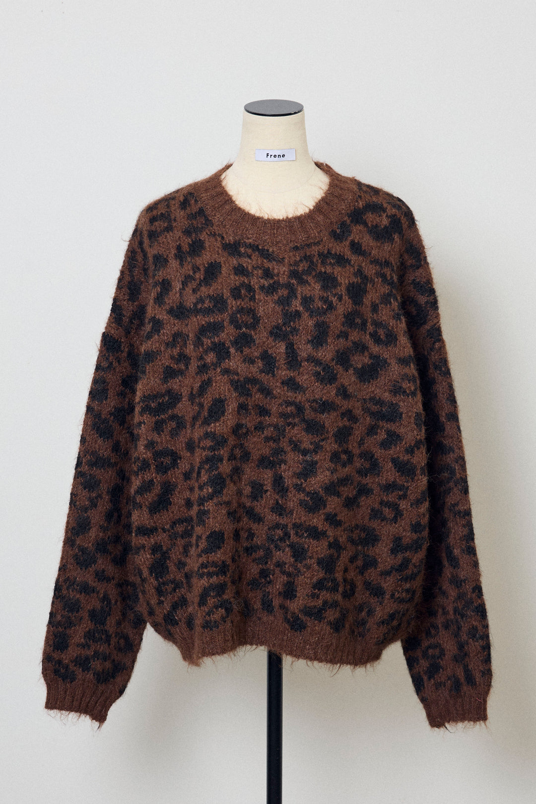 [予約]レオパードクルーネックニットプルオーバー