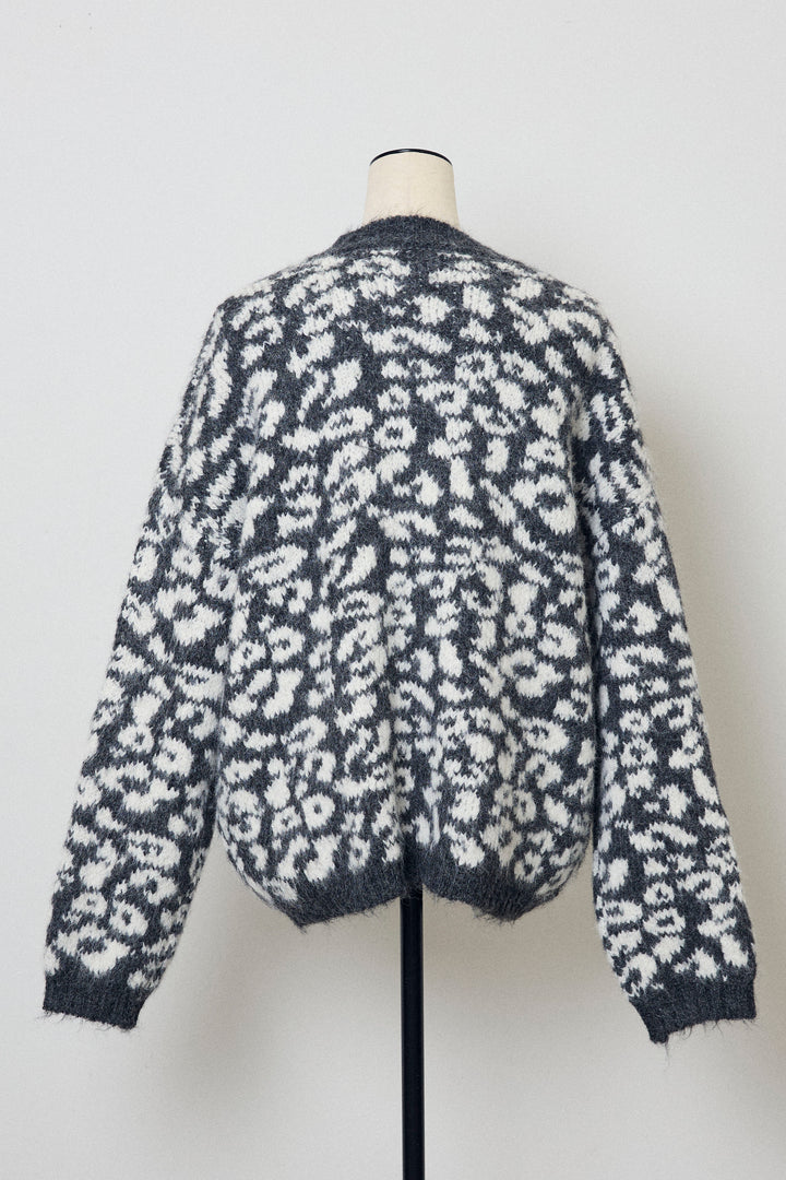 [予約]レオパードクルーネックニットプルオーバー