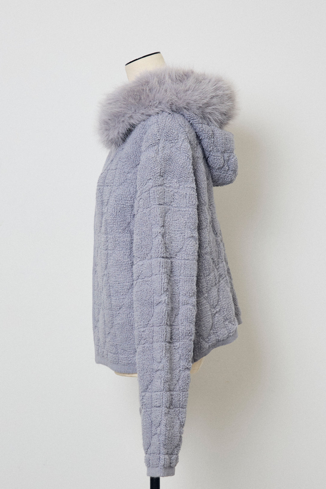 [予約]フードファーキルトZIPニットブルゾン