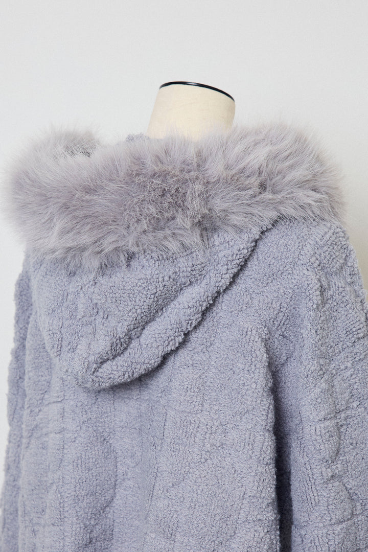 [予約]フードファーキルトZIPニットブルゾン