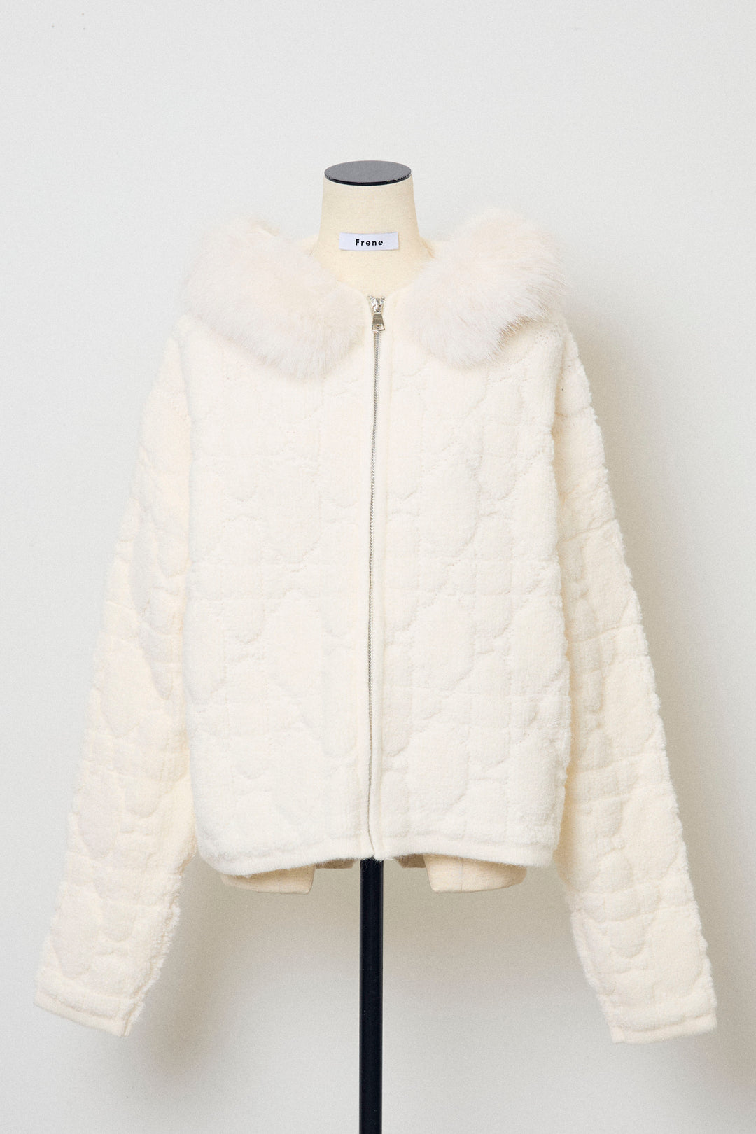 [予約]フードファーキルトZIPニットブルゾン