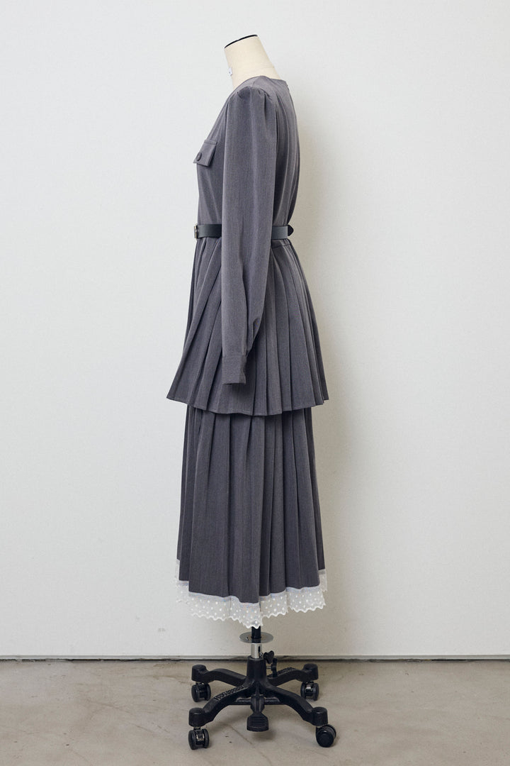 [予約]ダブルプリーツクラシカルワンピース