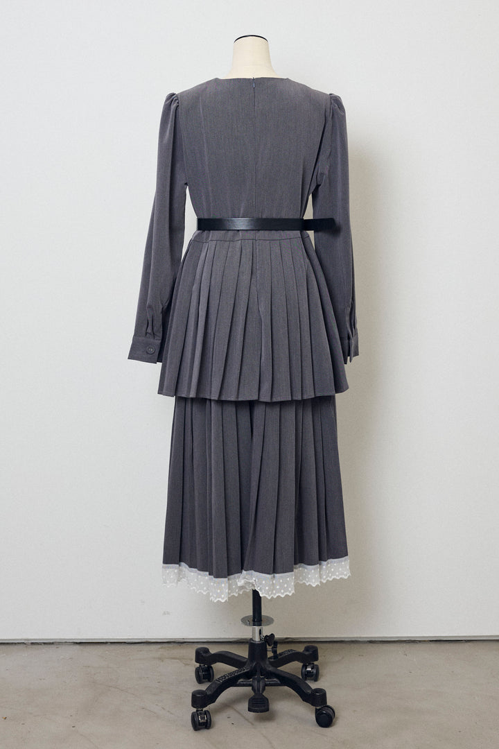 [予約]ダブルプリーツクラシカルワンピース