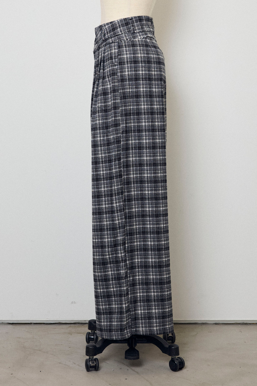 [予約]ハイウエストチェックセミワイドパンツ