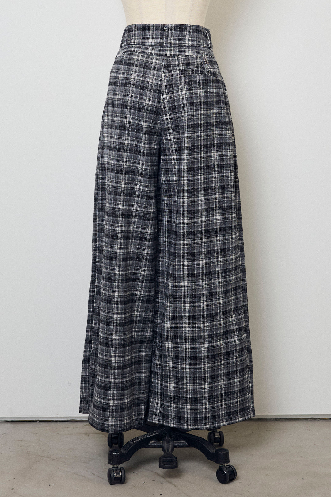 [予約]ハイウエストチェックセミワイドパンツ