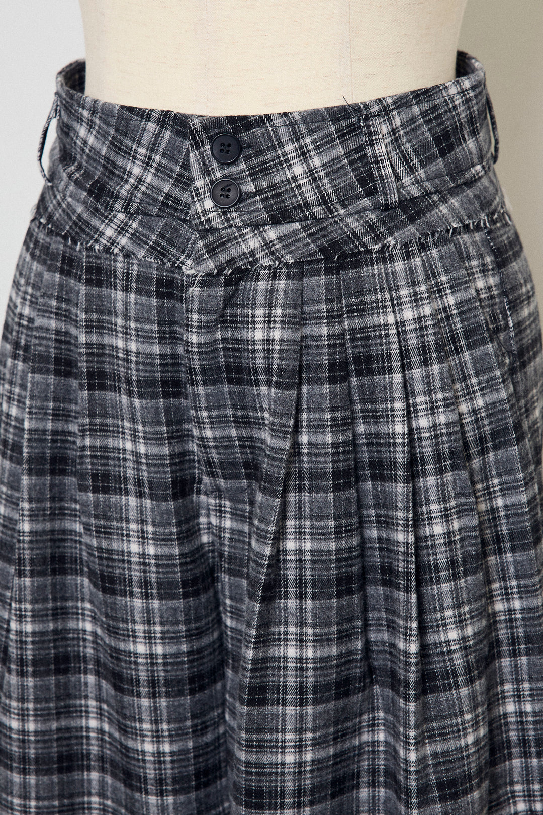 [予約]ハイウエストチェックセミワイドパンツ