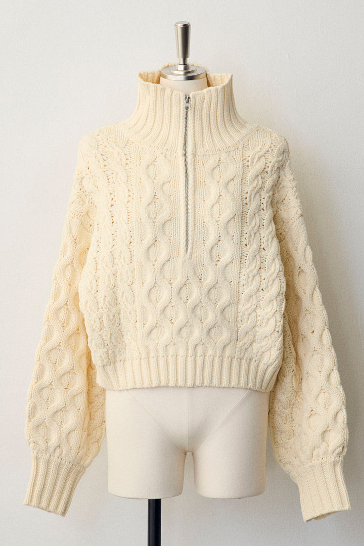 [予約]バルキーケーブルハーフジッププルオーバー