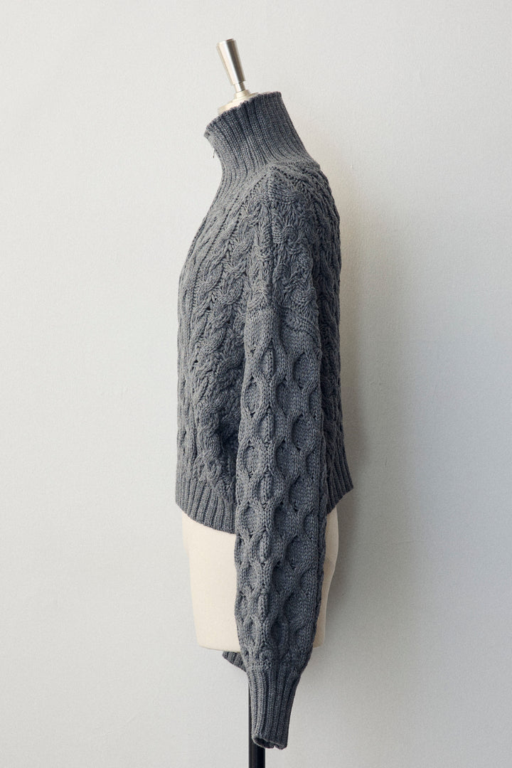 [予約]バルキーケーブルハーフジッププルオーバー