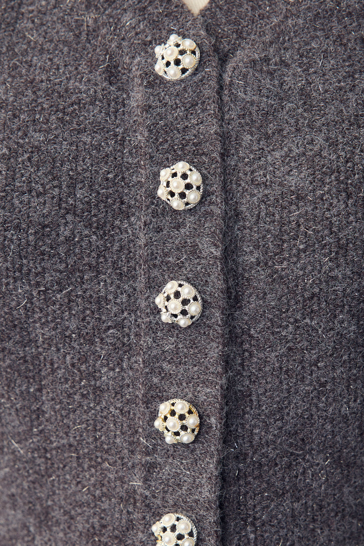 [予約]パフスリーブミニペプラムニット